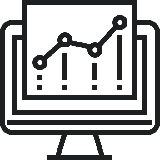 Desktop Icon mit einer Analytics-Chart