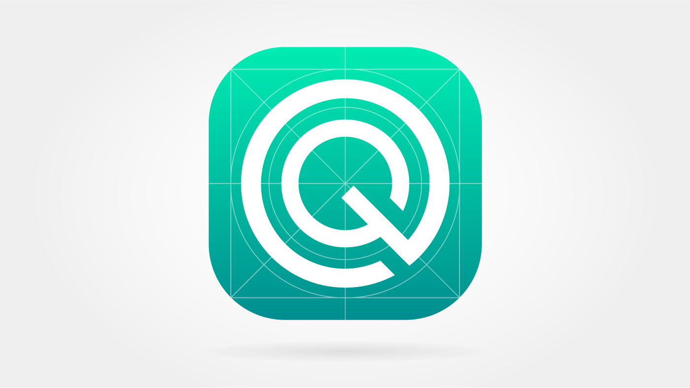 App Icon Vorlage mit dem QRAFTKREIS Logo in der Mitte